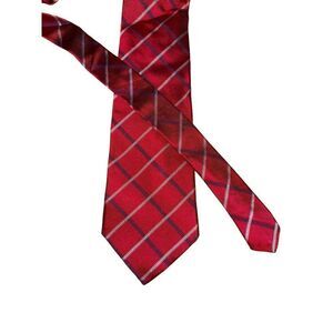 Brooks Brothers Red & Blue Check Made in USA 100% Silk Tie